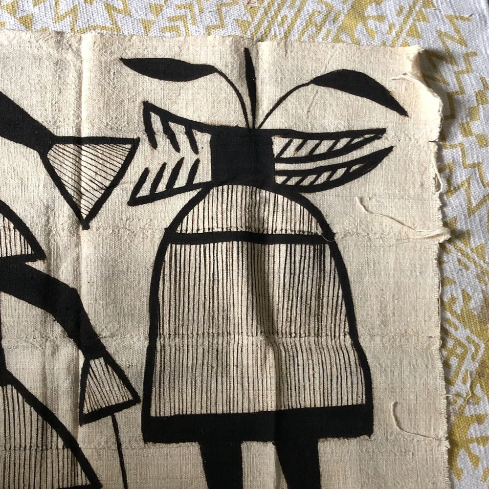 Authentic African Mud Cloth Senufo Korhogo Tapestry from the Ivory Coast